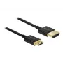 DeLOCK ohut Premium - video-/audio-/verkkokaapeli - HDMI - 36 AWG - HDMI, 19-napainen (M) - Mini-HDMI, 19-napainen (M) - 2,0 m - kolmoiseristys - musta (84778)