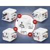 Yleismatkasovitin GEMBIRD TPA-INT-01-W — tulo 100–250 V, Type-G-pistoke, kompaktit mitat 84×56×85 mm