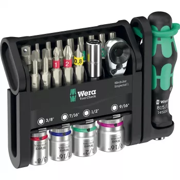 Wera Tool-Check Modular Imperial -pikkuräikkä, hylsy- ja kärkisarja, 21-osainen (05049001001)