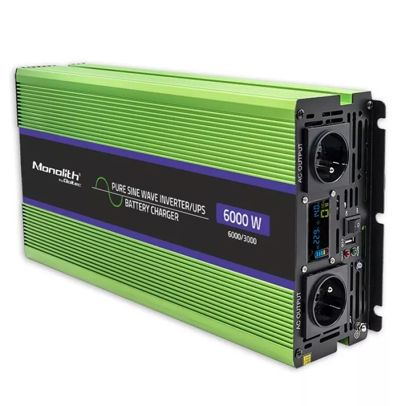 Auto-invertteri Qoltec Monolith 6000 W vihreä 12 V