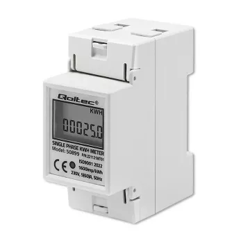 Yksivaiheinen energiankulutusmittari QOLTEC 50899 230 V 50 Hz, 5(60)A, luokka 1.0, LCD