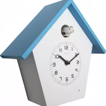NeXtime kello 3108bl Birdy, 24,5x25,5x9,8 cm, seinäkello, sininen/valkoinen