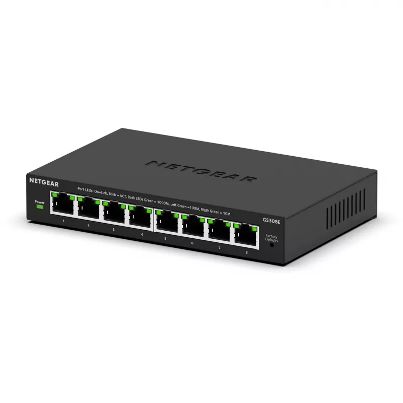NETGEAR GS308E hallittava L2/L3 Gigabit Ethernet (10/100/1000) musta