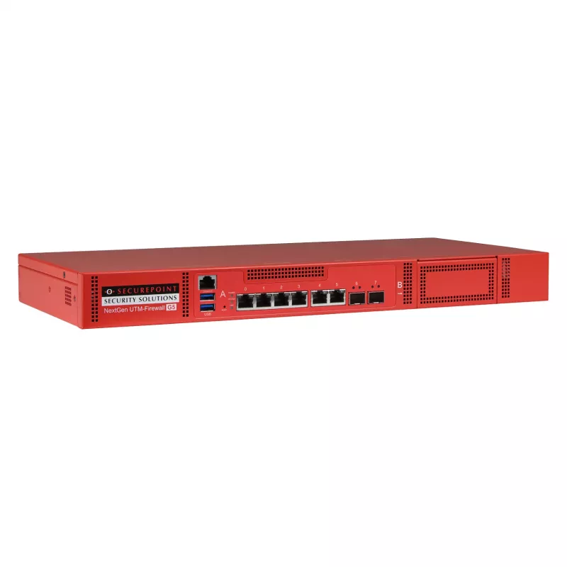 Securepoint RC300S G5 Security UTM -laite, 13 Gbit/s, 1,5 Gbit/s, 100 käyttäjää, AES, langallinen, RJ-45