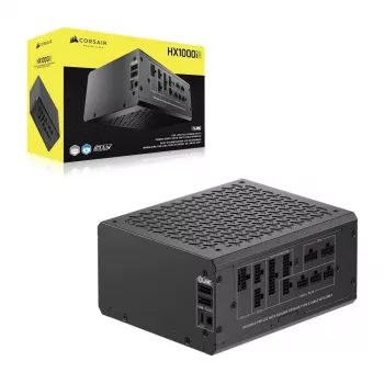 Virtalähde CORSAIR HX1000i 1000 W, 24-pin ATX, 80 PLUS Platinum, 140 mm tuuletin, ATX musta
