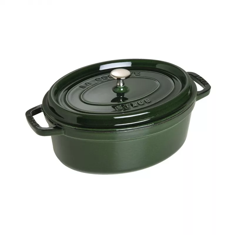 Staub La Cocotte 33 cm soikea valurautainen paistinpata, basilikanvihreä