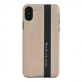 Älypuhelinkotelo man and wood iPhone X/XS – musta nahka