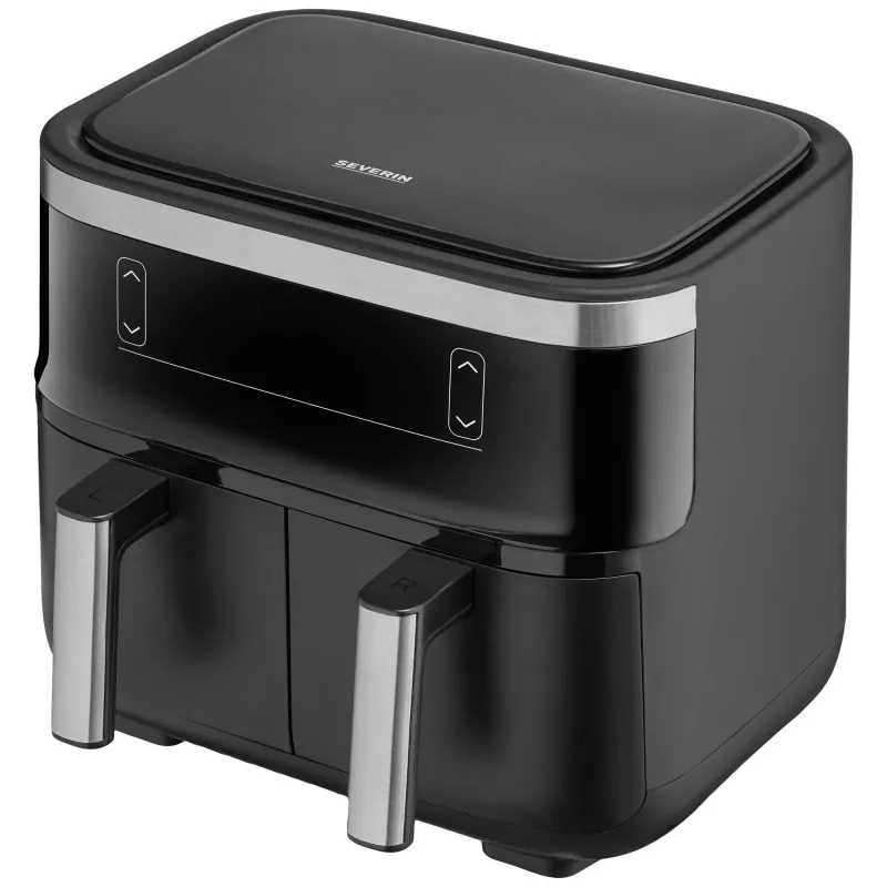 Severin FR 2453 Double -kiertoilmakypsennin 3,25 L 2850 W musta hopea