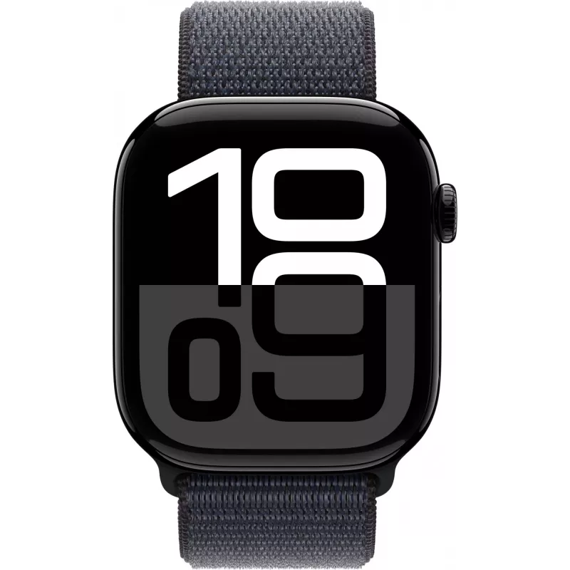 Apple Watch S10 timanttimusta alumiini Sport Loop muste GPS + Cellular 46 mm MWY53QF/A 2024