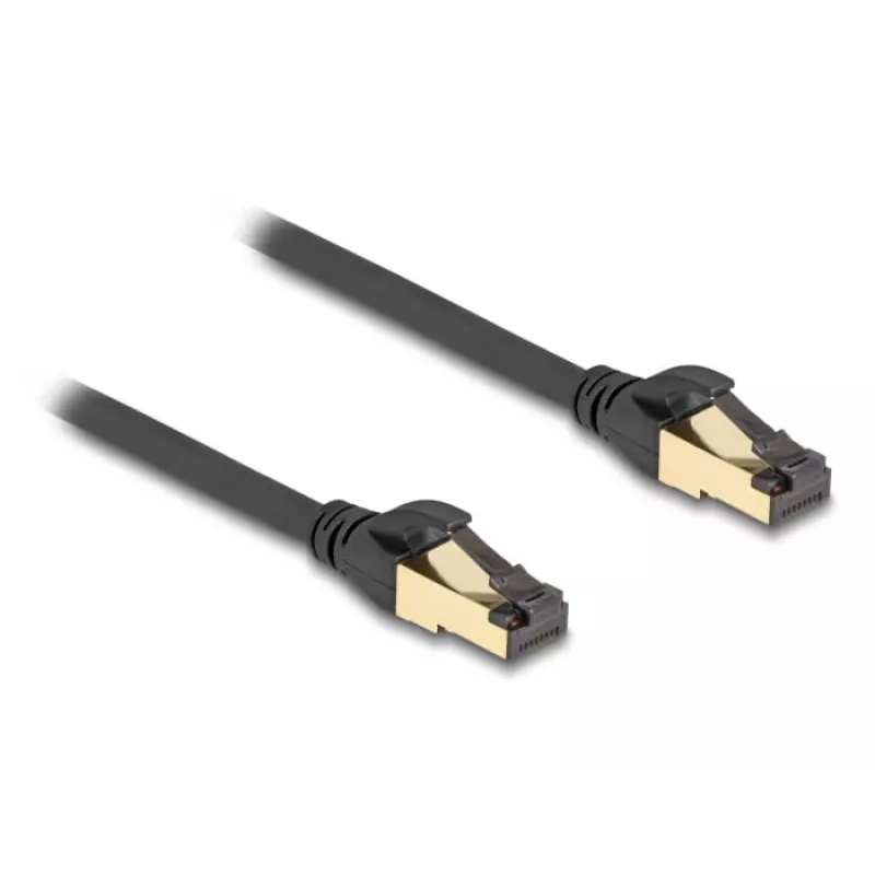 Verkkokaapeli DeLOCK RJ45 Cat.6A pistoke - pistoke S/FTP 0,3 m musta