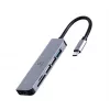 Telakointiasema GEMBIRD A-CM-COMBO6-02 — johdollinen USB 3.2 Gen 1 Type-C, HDMI, 1x USB-A, 2x USB 2.0, SD/MicroSD (≤128 GB), harmaa