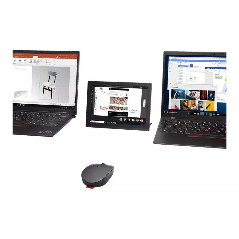 Lenovo Go Multi-Device hiiri toimisto molempikätinen RF Wireless + Bluetooth optinen 2400 DPI
