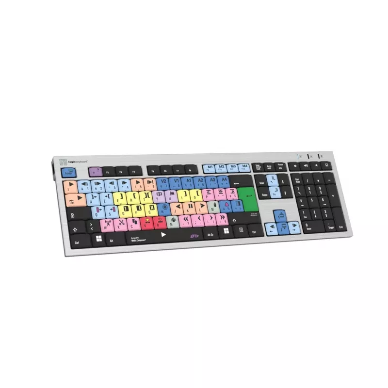 Logickeyboard LKB-MCOM4-AJPU-FR näppäimistö USB AZERTY ranska hopea (LKB-MCOM4-AJPU-FR)