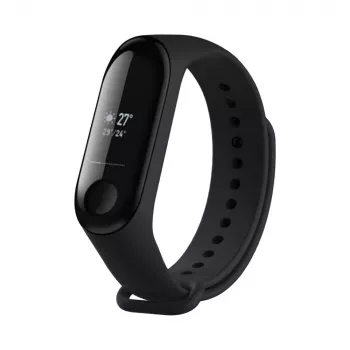 Silikoniranneke FIXED Xiaomi Mi Band 3/4 -rannekkeeseen – musta, varaosa joustava kestävä silikoni