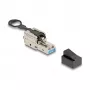 DeLOCK RJ45-liitin kenttäasennettava Cat.6A työkaluton hopea liitin