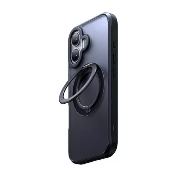 McDodo PC-4930 MagSafe-suojakotelo iPhone 16 sisäänrakennetulla jalustalla, musta