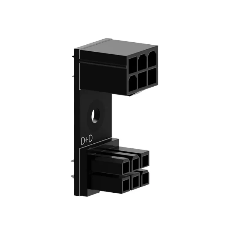 6‑Pin PCIe 180° sovitin D+D Singularity SC‑A‑PCIE6‑DD GPU/PCIe-virtaliitäntään