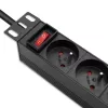 Qoltec alumiininen PDU 10'' RACK | 1U | 16A | 4xFRANZÖSISCH | 1,8m