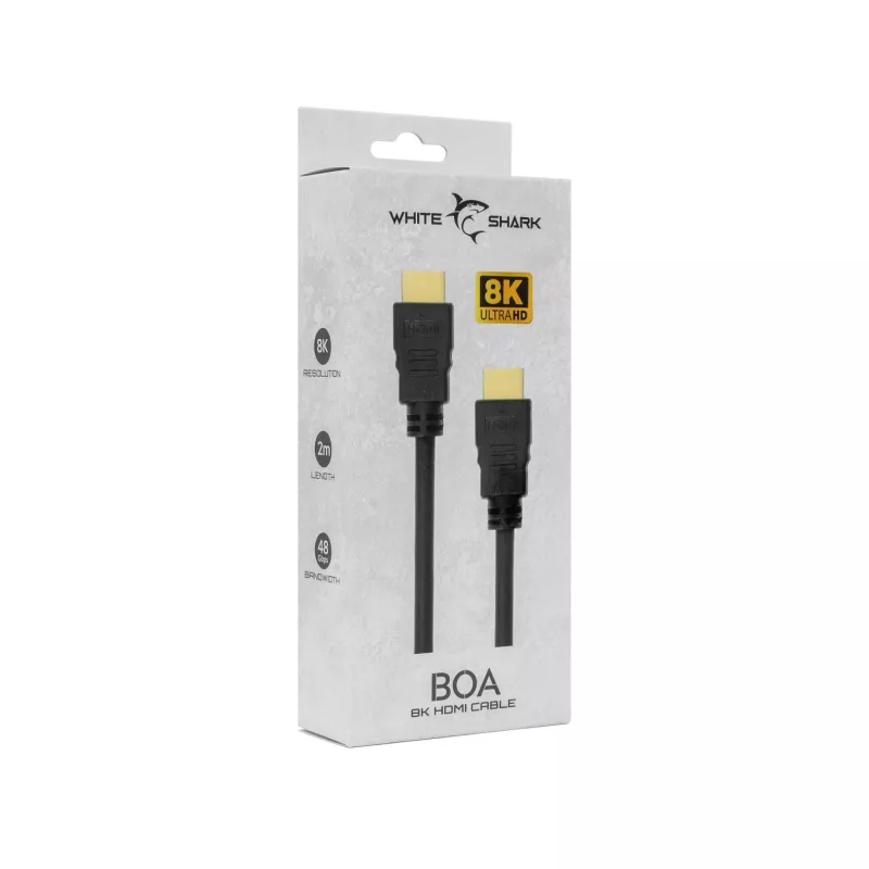 HDMI-kaapeli White Shark BOA 2.1 M/M 2m 8K@60Hz