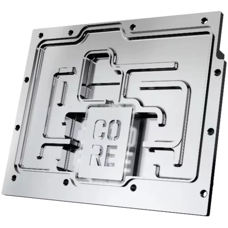 Alphacool Core RX 9070 XT Aorus Elite näytönohjaimen vesijäähdytyslohko takalevyllä, läpinäkyvä/kromi (14780)