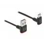 USB-kaapeli DeLOCK EASY-USB 2.0 Type-A-urosliitin Type-C-urosliittimeen kulmaliitin 0,2 m musta