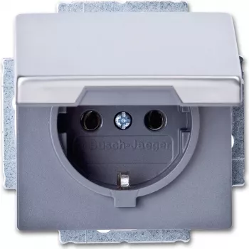 BUSCH JAEGER 2018-0-1490 - CEE 7/3 - 2P+E - harmaa - ruostumaton teräs - 250 V - 16 A