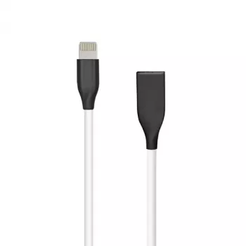 Silikonikaapeli USB-Lightning, 2 m (valkoinen)