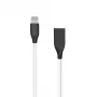 Silikonikaapeli USB-Lightning, 2 m (valkoinen)