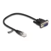 Delock RS-232-sarjakaapeli, RJ45-uros D-Sub 9 -uros, 30 cm, musta