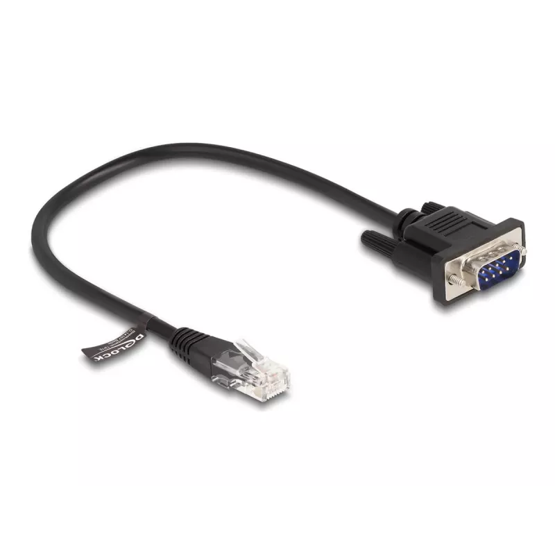 Delock RS-232-sarjakaapeli, RJ45-uros D-Sub 9 -uros, 30 cm, musta