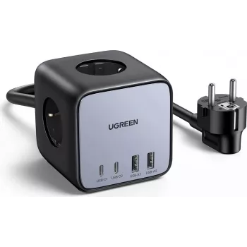 Ugreen DigiNest Pro 1 AC-pistorasia(a) Type-C 1,8 m 4 3680 W musta