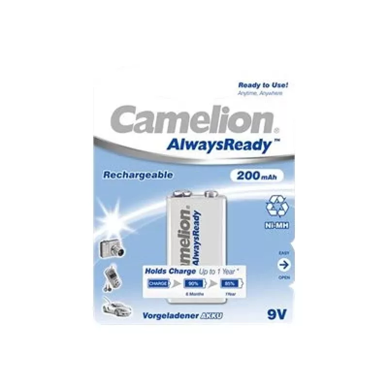 Camelion | 9V/6HR61 | 200 mAh | AlwaysReady akut Ni-MH | 1 kpl