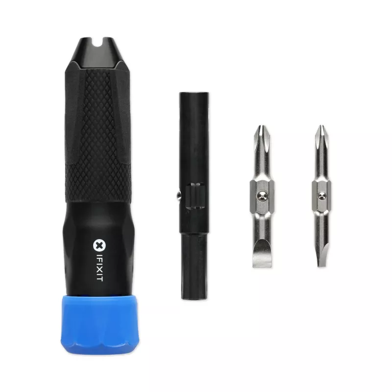 iFixit Narwhal 6-in-1-ruuvimeisseli lukittavalla kääntyvällä korkilla, musta