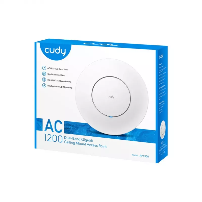 Cudy AP1300 867 Mbit/s valkoinen Power over Ethernet (PoE)
