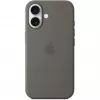 Kuori Apple iPhone 16 silikonikuori MagSafe kivinharmaa