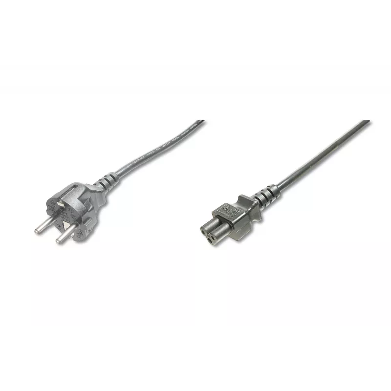 Assmann virtajohto, Schuko - C5, pistoke/liitin, 1,8m, H05VV-F3G 0,75 mm², musta (AK-440103-018-S)