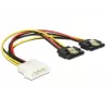 Sisäinen virtakaapeli DeLOCK 85237 0,2 m Molex 2 x SATA