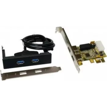 Sisäinen PCIe USB 3.2 Gen 1 -sovitin Exsys EX-11072, lähtö USB 3.2 Gen 1, 75×52 mm, 0,2 kg