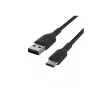 Punottu USB-C - USB-A -kaapeli 3 m musta