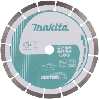 Timanttikatkaisulaikka Makita D-80117 leikkaamiseen, 230x22,23 mm