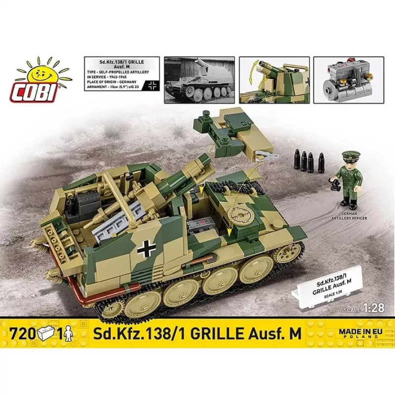 Rakennusmallisarja Cobi SD.KFZ.138/1 Grille, 720 osaa, näyttelymalli