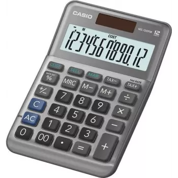 Pöytälaskin Casio MS-120FM peruslaskin musta 12 numeroa vero voitto