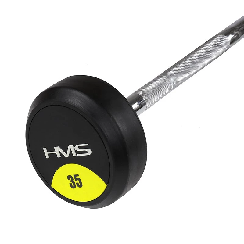 HMS GSL35 kiinteä levytanko/ kumipäällysteinen taittokahva 35kg