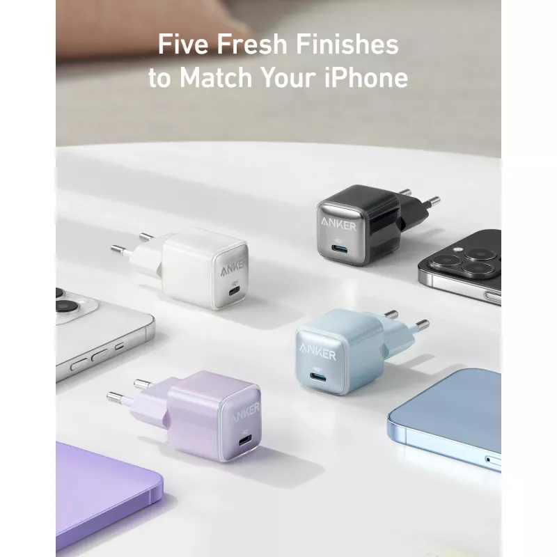 Laturi Anker 511 Nano Pro sisäkäyttöön USB-pikalataus matkapuhelin tabletti valkoinen