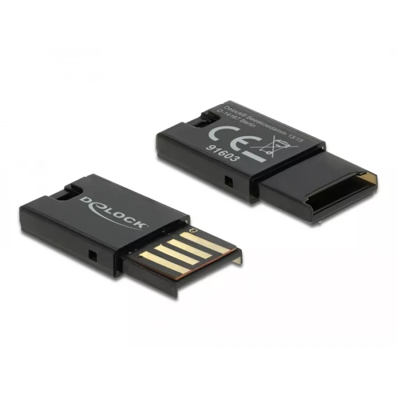 DeLOCK USB 2.0 -kortinlukija musta Micro SD MicroSDHC MicroSDXC 480 Mbit/s