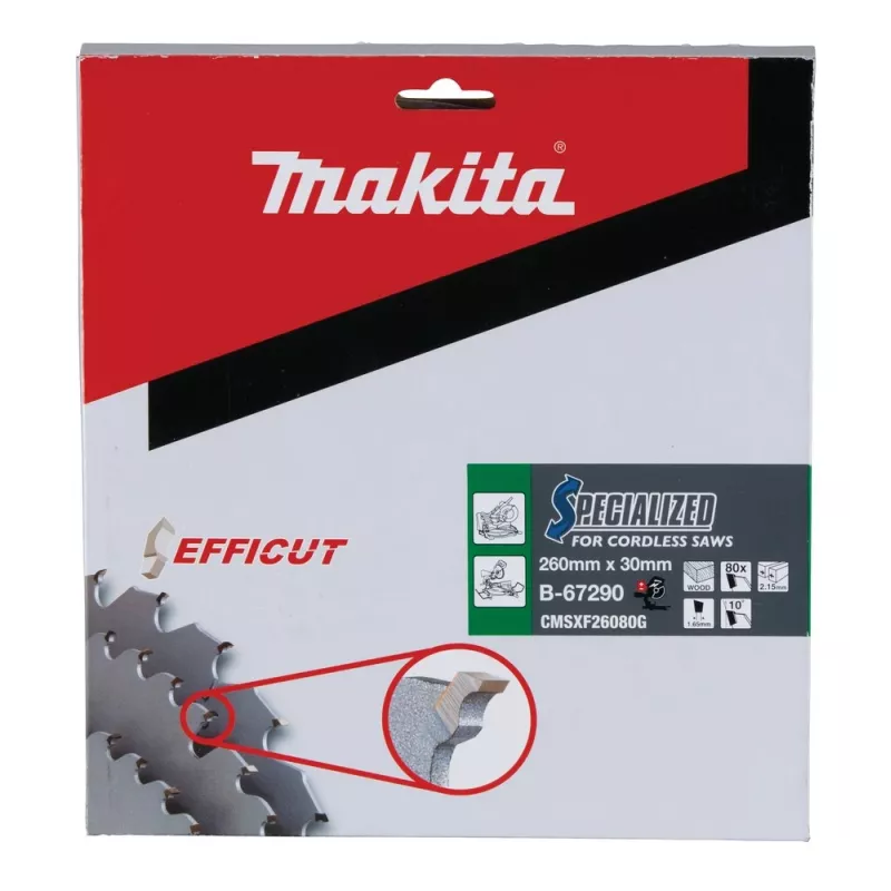 T.C.T.-terä 260X2.15X30mm 10° T80 EFFICUT
