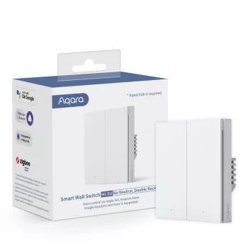 Aqara Smart Wall Switch H1 (No Neutral, Double Rocker) valkoinen (HomeKit)