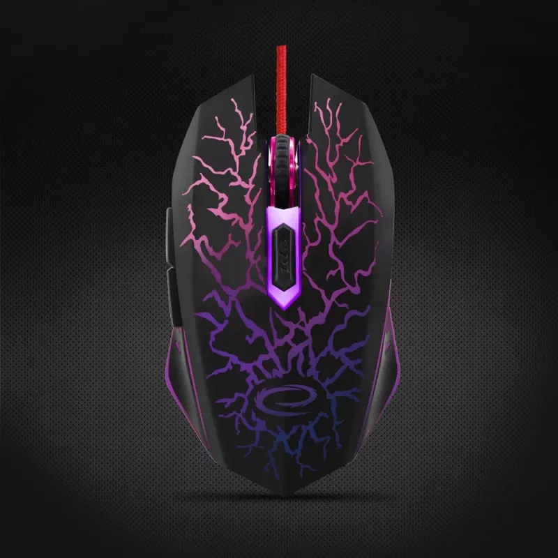 Esperanza MX211 LIGHTNING - hiiri - USB - hiiri - optinen - 6 painiketta - musta
