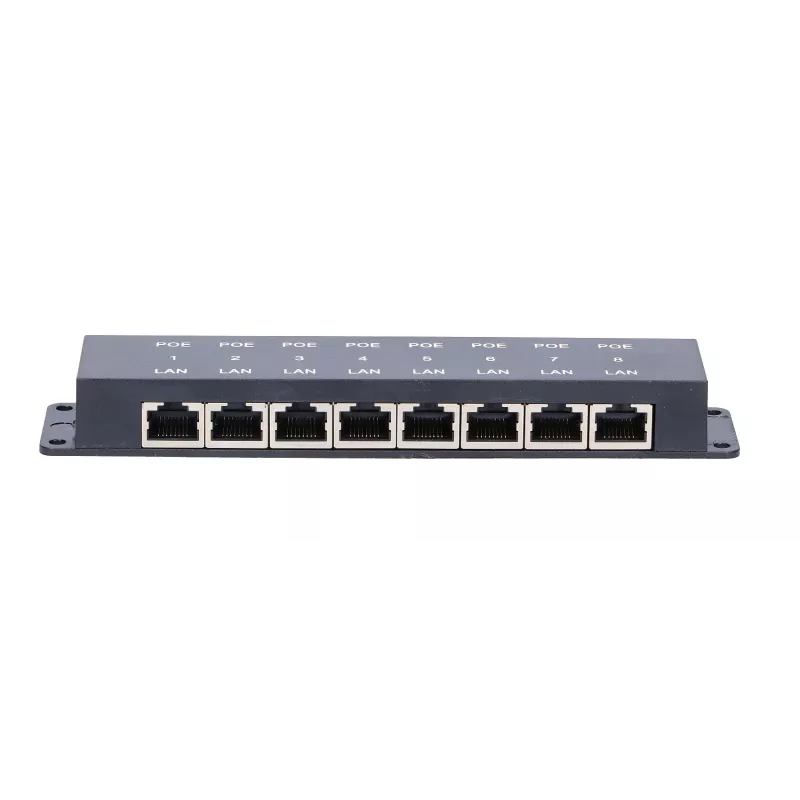 Extralink 8-porttinen PoE-injektori, 8x 100 Mb/s RJ45