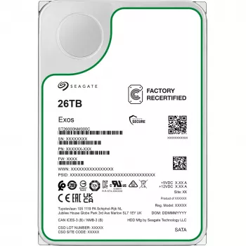 3,5 inch SEAGATE Exos 26 TB SATA yrityskiintolevy kunnostettu
